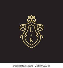 LK line vintage initial logo in high quality professional design that will print well across any print media