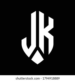 lk logo monogram with emblem shield style design template