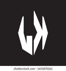 LK Logo monogram with octagonal ribbon style design template