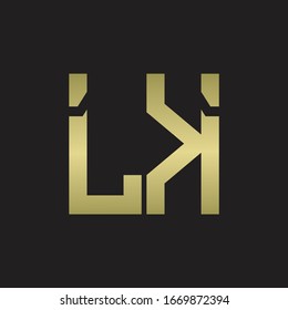 LK Logo with squere shape design template with gold colors