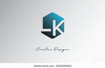 LK Minimal Polygon Shape Abstract Negative Space Symbol for Branding Use"