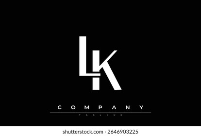 LK Modern Initials Logo Design. Branding logo with stylized initials showcasing bold design and modern aesthetic. Ideal for professional business branding or creative projects focusing on minimalistic