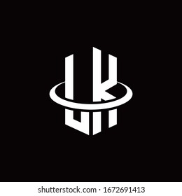 LK-Monogramm-Logo im Hexagon-Stil, umgeben von einem Ring