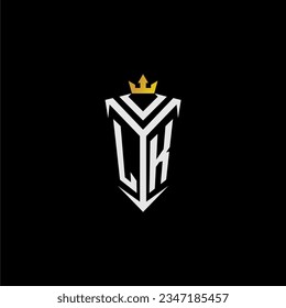 LK monogram logo initial for shield  crown style design