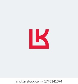 LK monogram logo in red color.