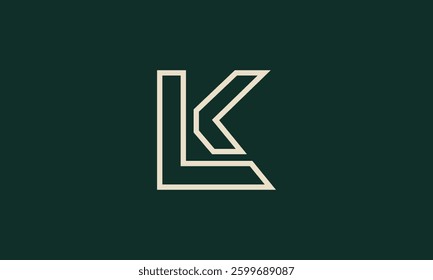 LK outline monogram logo design