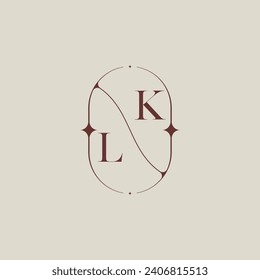 LK wedding classic in elegant monogram with high quality professional design that will print well
