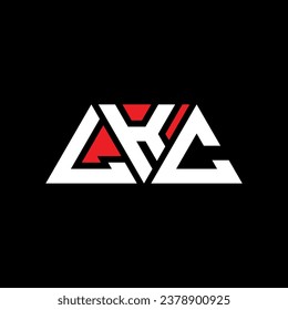 LKC triangle letter logo design with triangle shape. LKC triangle logo design monogram. LKC triangle vector logo template with red color. LKC triangular logo Simple, Elegant, and Luxurious design.