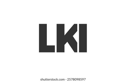 LKI logo design template with strong and modern bold text. Initial based vector logotype featuring simple and minimal typography. Trendy company identity ideal for businesses brand presence.