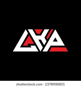 LKP triangle letter logo design with triangle shape. LKP triangle logo design monogram. LKP triangle vector logo template with red color. LKP triangular logo Simple, Elegant, and Luxurious design.