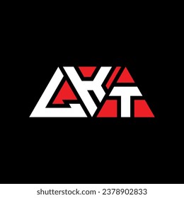 LKT triangle letter logo design with triangle shape. LKT triangle logo design monogram. LKT triangle vector logo template with red color. LKT triangular logo Simple, Elegant, and Luxurious design.