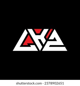 LKZ triangle letter logo design with triangle shape. LKZ triangle logo design monogram. LKZ triangle vector logo template with red color. LKZ triangular logo Simple, Elegant, and Luxurious design.