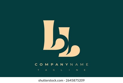 LL Creative Abstract Typography Logo Design (Projeto de logotipo de tipografia abstrata criativa). Logotipo elegante que combina tipografia arrojada e formas criativas, ideal para soluções de marca e identidade.