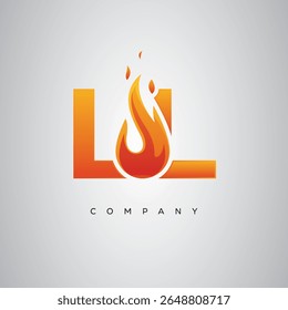 LL Creative Fire Letter Logo Design