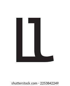 LL Cursive letter initial logo design, vector template. Simple Illustration in Black and White