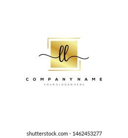 LL handwriting initial logo template vector.