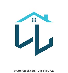 LL House Logo Design Template. Letter LL Logo for Real Estate, Construction or any House Related Business