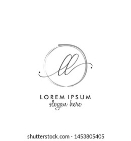 LL Initial beauty monogram logo vector