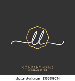 LL Initial handwriting logo template