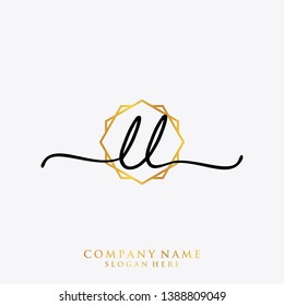 LL Initial handwriting logo template