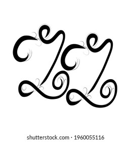 LL initial handwritten logo for identity