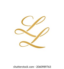 LL initial logo design vector stock