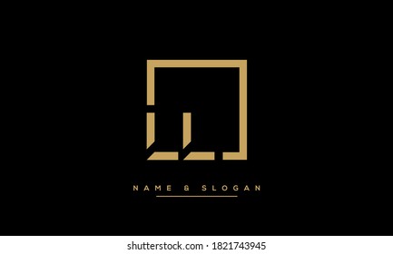 Plantilla de monograma de logotipos de letras LL, L