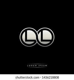 LL L initial letter linked circle capital monogram logo modern template silver color edition