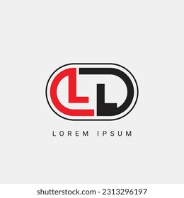 LL or L Letter Initial Logo Design, Vector Template