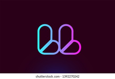 LL L L pink line joined alphabet letter combination suitable as a logo icon design for a company or business