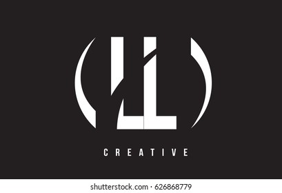 LL L White Letter Logo Design with White Background Vector Illustration Template.