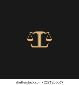 LL Law Logo Letter With gold Design. LL Line Vector 
