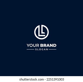 Elementos de plantilla de diseño de logotipo de letras LL. Logo de la letra digital abstracta moderna. Ilustración vectorial.