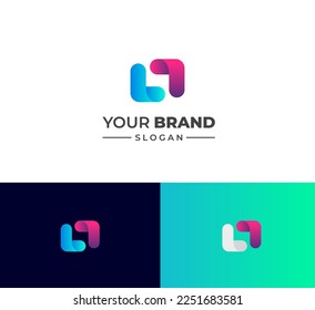 Elementos de plantilla de diseño de logotipo de letras LL. Logo de la letra digital abstracta moderna. Ilustración vectorial. Colorido logo de LL.