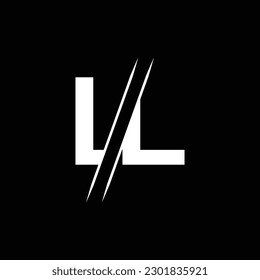 Elementos de plantilla de diseño de logotipo de letras LL. Logo del vector de letra LL.