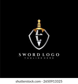 Letra LL monograma de luxo para imagem estilo escudo e espada