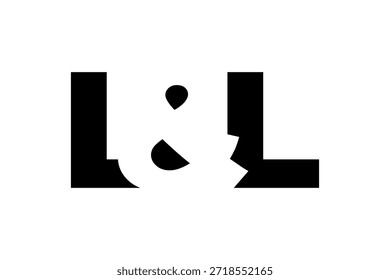 LL diseño de logotipo en estilo audaz. Símbolo de identidad blanco y negro. Emblema de tipografía moderna. Icono de marca Corporativa. Mínima Plantilla de negocio.