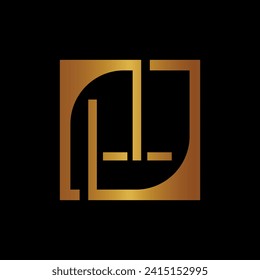 LL Logo Design Template Vector With Square Background.