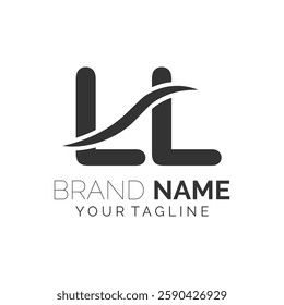 LL logo design. Trendy awesome artistic LL initial based Alphabet icon logo.