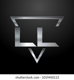 LL Logo, Metal Logo, Silver Logo, Monogram, Polygon