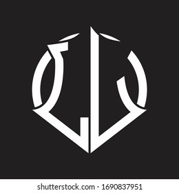 LL Logo monogram with emblem and circle rounded design template
