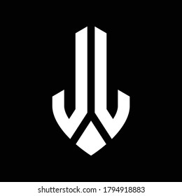 ll logo monogram with emblem shield style design template
