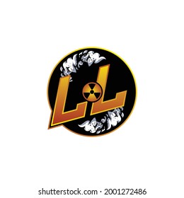 LL Logo Monogram Gaming with Gas Shape designs template vector icon modern