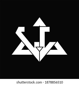 LL Logo monogram isolated with triangle shape design template on black background