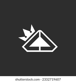 Símbolo de monograma del logotipo LL con diseño de forma de corona vectorial, creativo y elegante Monograma. Icono del logotipo de Premium Business. Color blanco sobre fondo negro