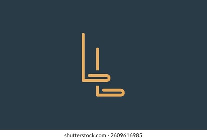 LL Minimalistic Line Art Logo Design with Abstract Lettering. Abstract minimalistic logo design featuring a sleek line art style.
