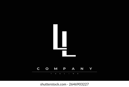 LL Modern Initials Logo Design. Branding logo with stylized initials showcasing bold design and modern aesthetic. Ideal for professional business branding or creative projects focusing on minimalistic