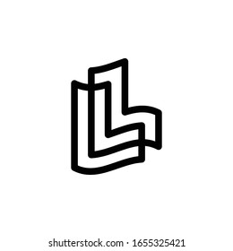 LL Monogram Bold Line Logo Vector.