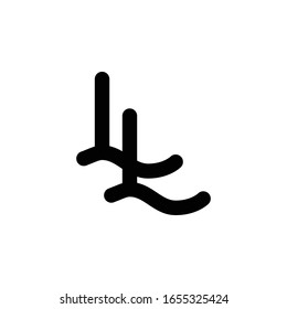 LL Monogram Bold Line Logo Vektorillustration.