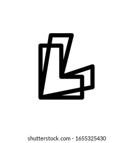 Vector de logotipo de línea negrita de monograma LL.